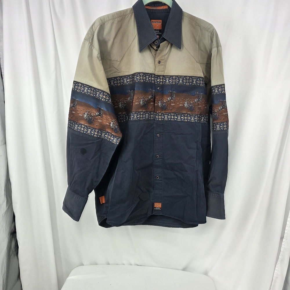 Rodeo Carte D'Identite Vintage Western Pearl Snap Shirt Medium